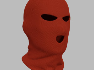 black and red balaclava mask 3D Model