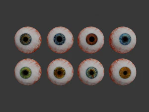cole&ccedil;&atilde;o de olhos 8 unidades Modelo 3D