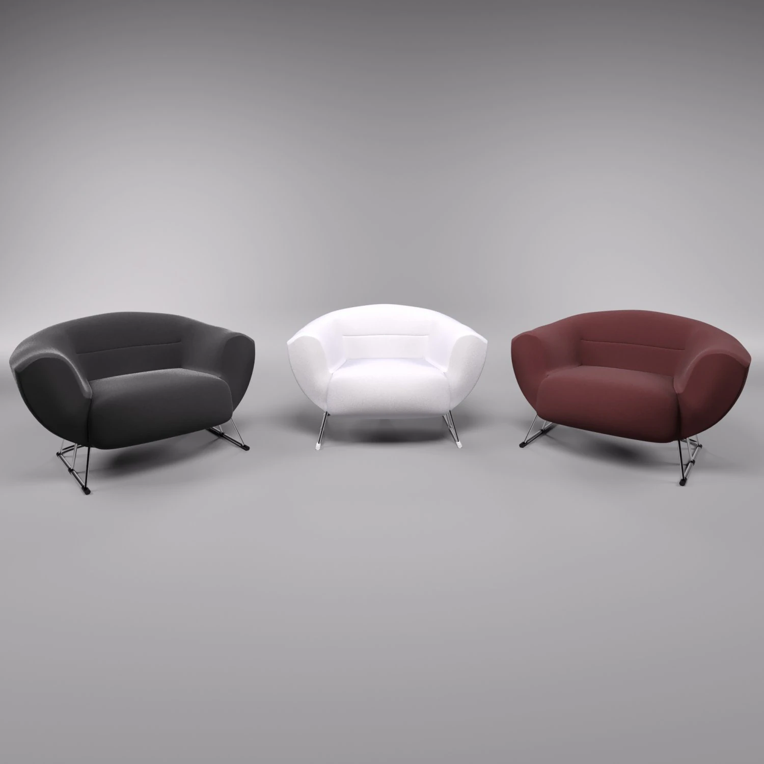 armchairs 3D Model .c4d .max .obj .3ds .fbx .stl .blend 