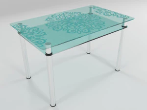 glass table with patterns 3D Model