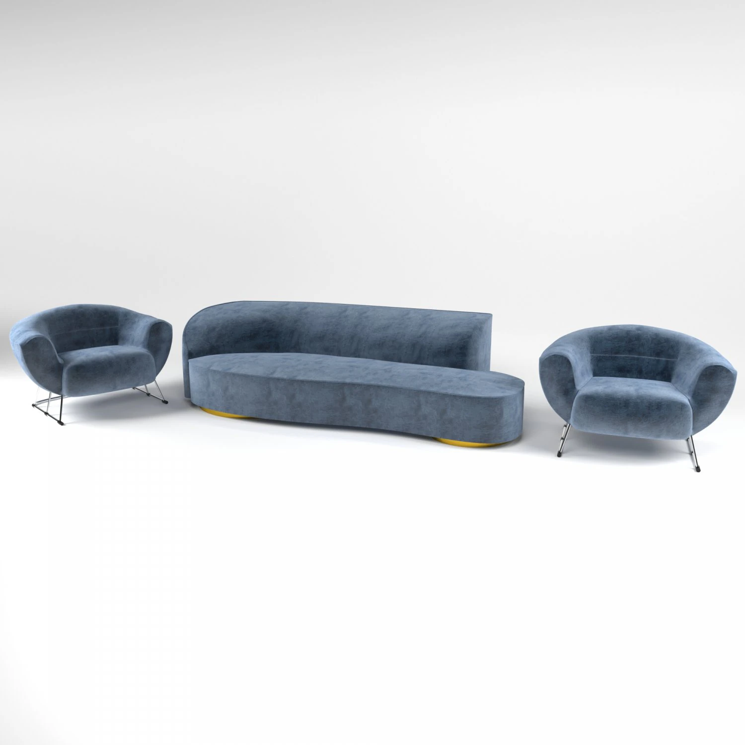 sofa armchairs 3D Model .c4d .max .obj .3ds .fbx .stl .blend 