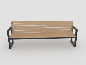 Modern outdoor bench steel & wood discount