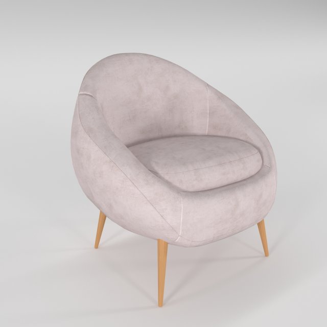 armchair lihgt pink 3Dモデル .c4d .max .obj .3ds .fbx .stl .blend 