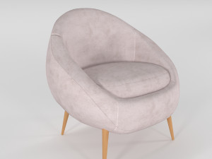 armchair lihgt pink 3D Модель