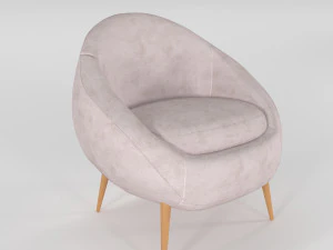 poltrona rosa chiaro Modello 3D