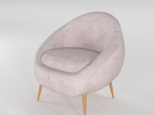 armchair lihgt pink 3Dモデル