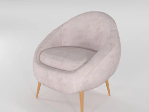 armchair lihgt pink 3D Model