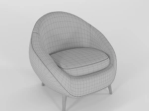 armchair lihgt pink 3D Model