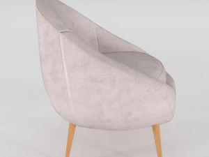armchair lihgt pink 3D Model
