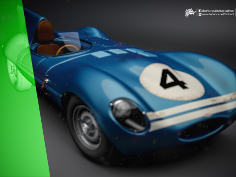 Jaguar D Type 1955 Ecurie Ecosse 3D Model