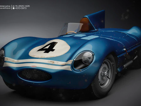 Jaguar D Type 1955 Ecurie Ecosse 3D Model