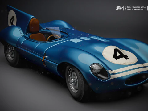 Jaguar D Type 1955 Ecurie Ecosse 3D Model