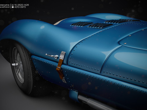 Jaguar D Type 1955 Ecurie Ecosse Model 3D