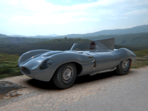 Jaguar D Type 1955 Ecurie Ecosse Model 3D