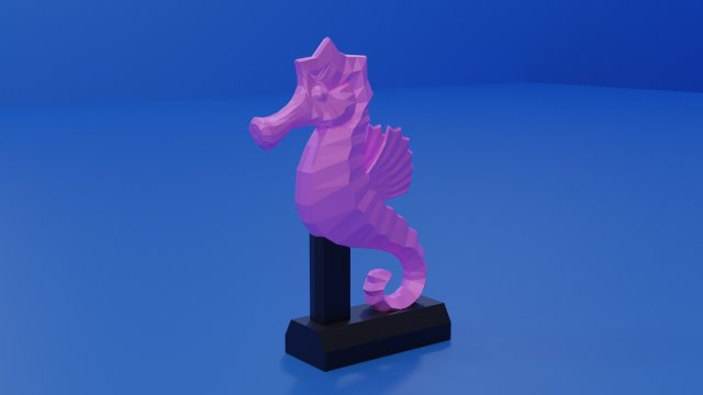 low poly cartoon seahorse 3D प्रिंट मॉडल .c4d .max .obj .3ds .fbx .stl .blend 