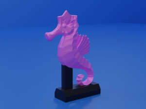 low poly cartoon seahorse 3D Print Model