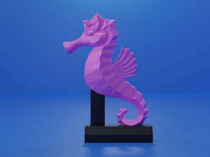 low poly cartoon seahorse 3D प्रिंट मॉडल