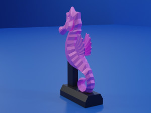 low poly cartoon seahorse 3D प्रिंट मॉडल