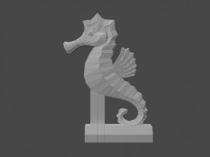 low poly cartoon seahorse 3D Print Model
