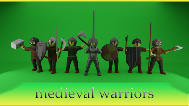 set of medieval warriors Modèle 3D .c4d .max .obj .3ds .fbx .stl .blend 