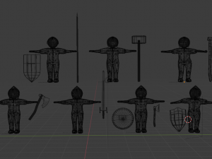 set of medieval warriors Modèle 3D