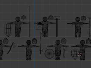 set of medieval warriors Modèle 3D
