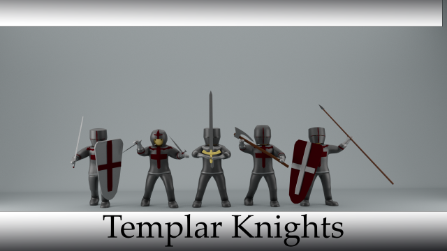 set of templar knights Modèle 3D .c4d .max .obj .3ds .fbx .stl .blend 