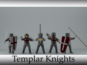 set of templar knights 3D Model