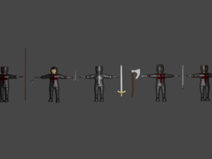 set of templar knights Modèle 3D