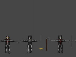 set of templar knights Modèle 3D