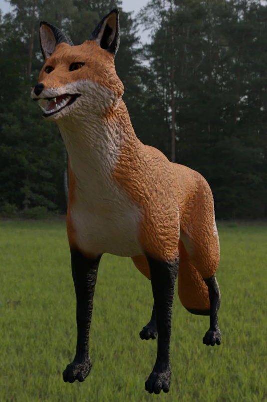fox for in game use 3D Model .c4d .max .obj .3ds .fbx .stl .blend 