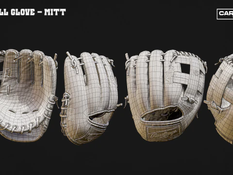 Baseball Glove Pack - Realistic Fielding and Batting Gloves 3D Model