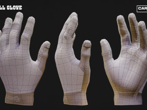 Baseball Glove Pack - Realistic Fielding and Batting Gloves 3D Model