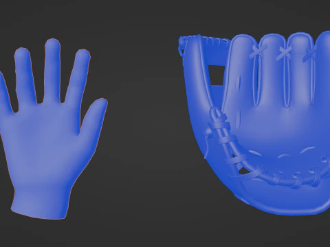 Baseball Glove Pack - Realistic Fielding and Batting Gloves 3D Model
