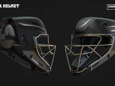 Baseball Helmet Pack for Catcher and Batting Model 3D