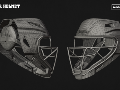 Baseball Helmet Pack for Catcher and Batting Model 3D