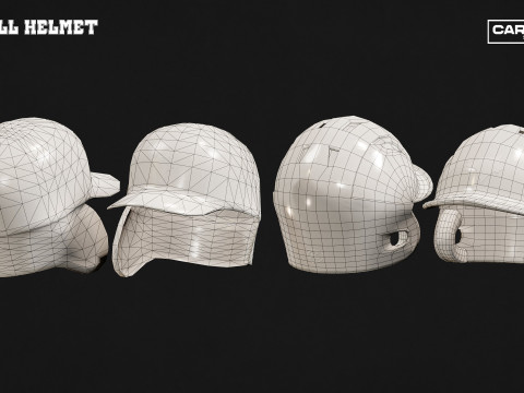 Baseball Helmet Pack for Catcher and Batting Model 3D