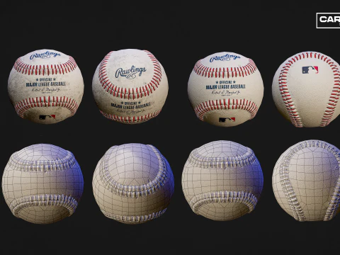 Baseball Bats and Balls Asset Pack 3D Model
