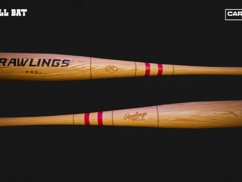 Baseball Bats and Balls Asset Pack 3D Model