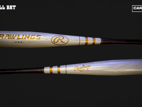 Baseball Bats and Balls Asset Pack 3D Model