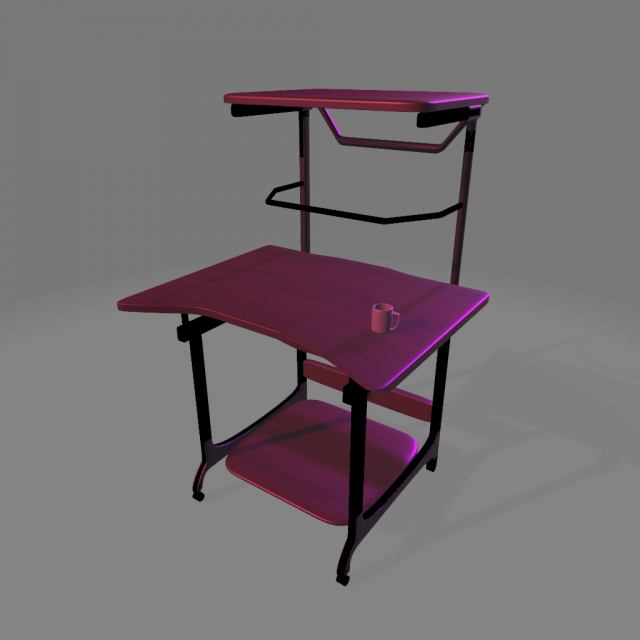 Office desk 3D Model .c4d .max .obj .3ds .fbx .stl .blend
