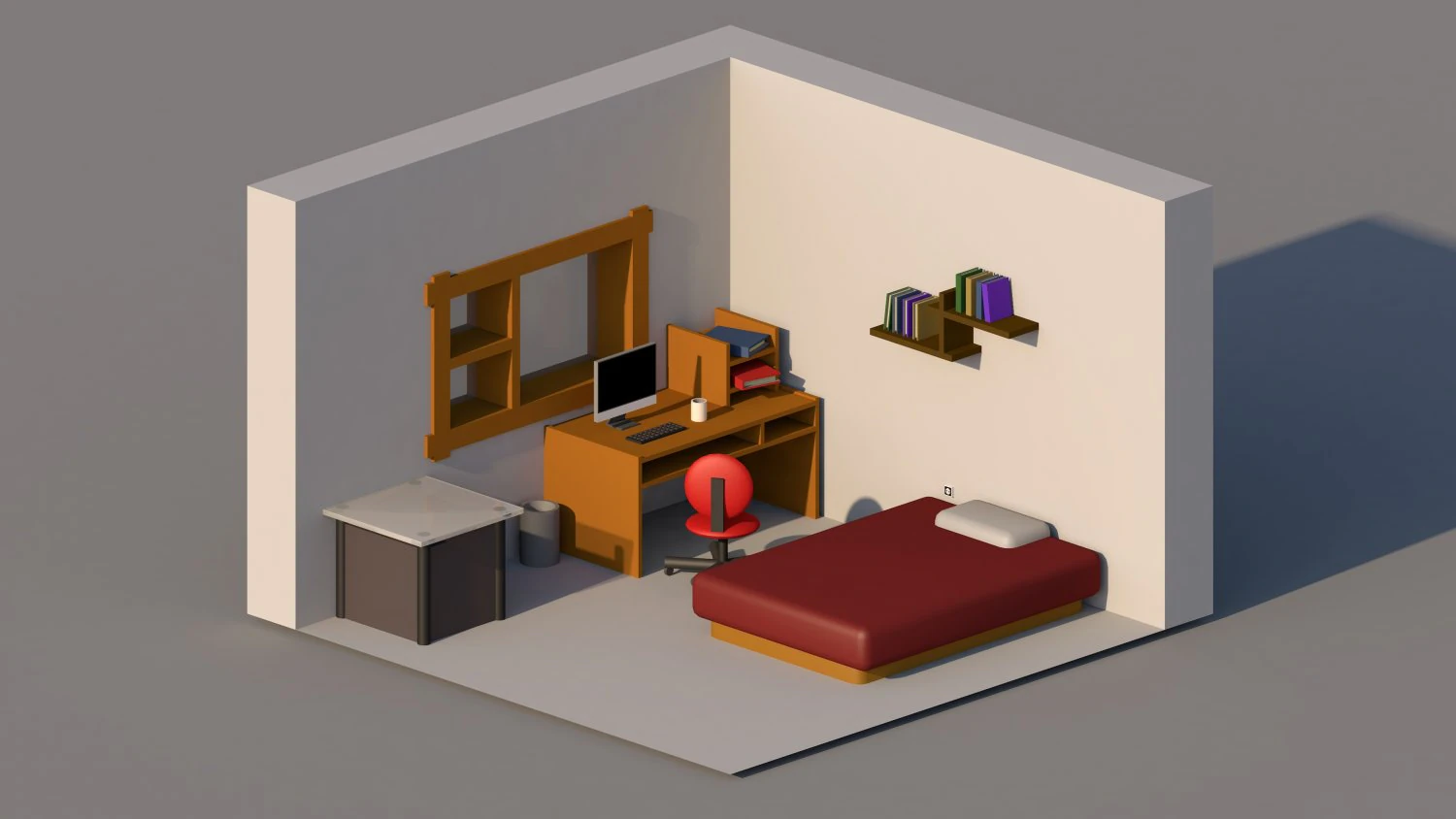 等距房间 3D 模型 .c4d .max .obj .3ds .fbx .stl .blend 