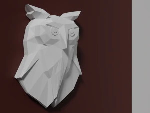 sowa o niskiej wielokącie Model 3D