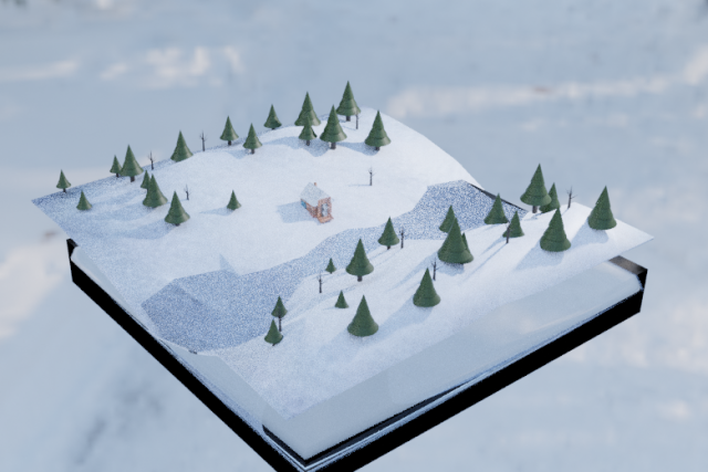 snow forest landscape Modello 3D .c4d .max .obj .3ds .fbx .stl .blend