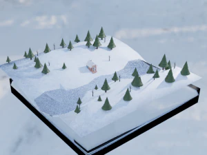 雪林景观 3D 模型