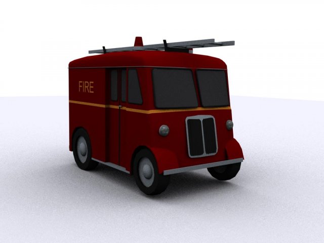 marmon-herrington delivery-van 1946 fire 3D Model .c4d .max .obj .3ds .fbx .stl .blend 