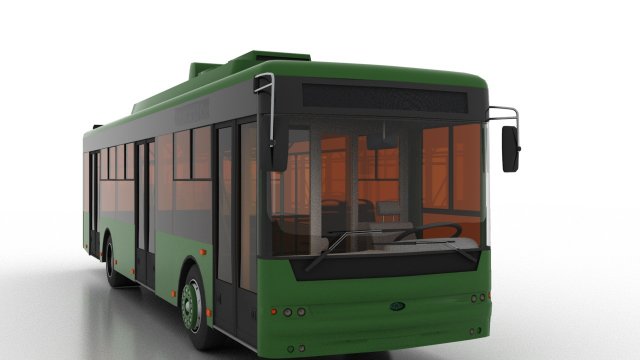 trolleybus bogdan t70110 3D Model .c4d .max .obj .3ds .fbx .stl .blend 