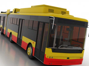trolleybus bogdan t90117 3D Model