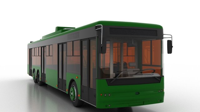 trolleybus bogdan t80110 3D Model .c4d .max .obj .3ds .fbx .stl .blend 