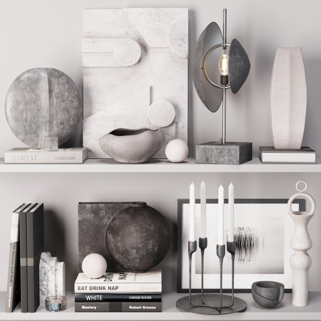 Decorative set 5 3D Model .c4d .max .obj .3ds .fbx .stl .blend 